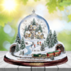 Bradford Thomas Kinkade Journey Home for the Holidays Christmas Snow Globe Decor