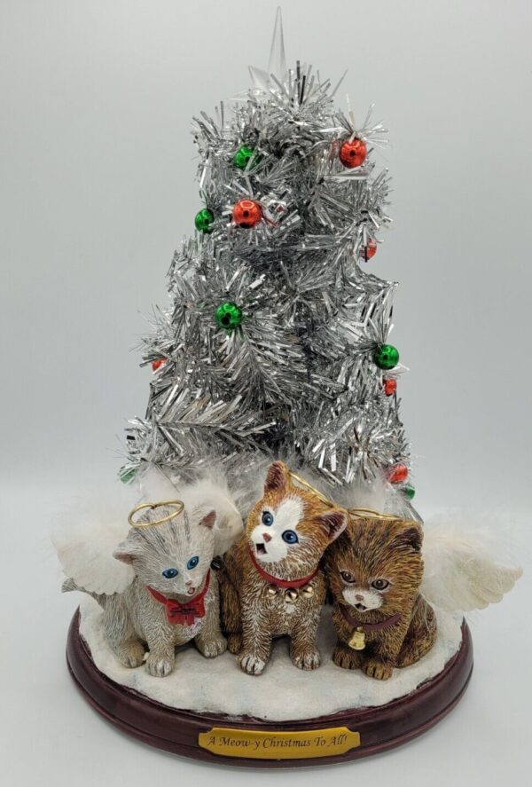 Tabletop Christmas Tree A Meow-y Christmas to All Singing Cats