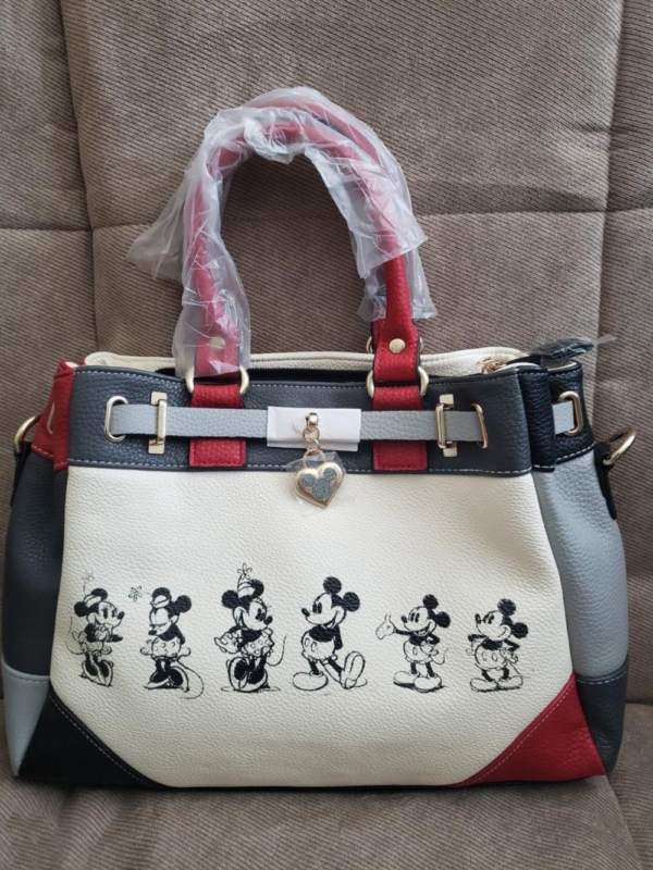 Mickey Mouse And Minnie Mouse Love Story Faux Leather Handbag