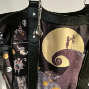 Tim Burton's The Nightmare Before Xmas Womens Tote Bag With Charm