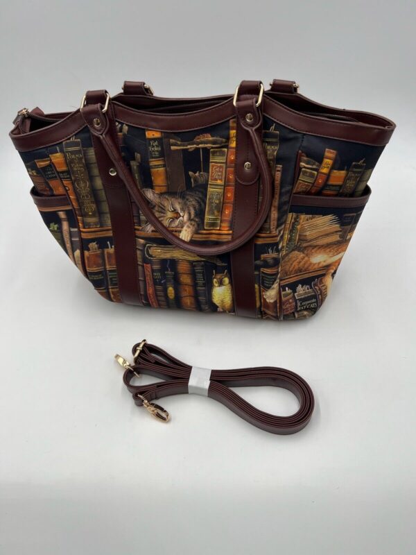 The Bradford Exchange Classic Tails Tote Bag Kitty Library