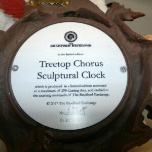 Treetop Chorus Singing Songbird Sculptural Wall Clock Sculpture No A3692