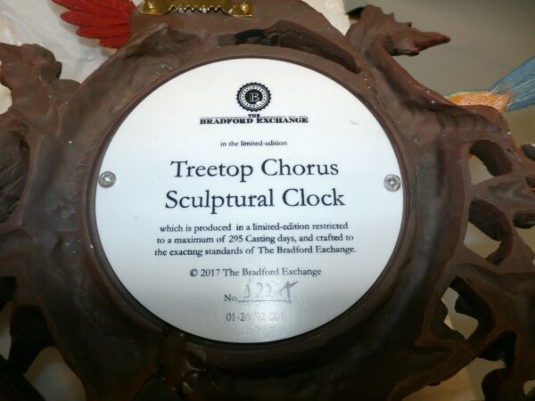 Treetop Chorus Singing Songbird Sculptural Wall Clock Sculpture No A3692