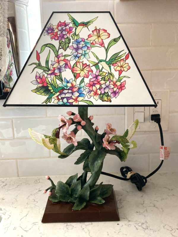 Garden Of Light Stained Glass Hummingbird Lamp