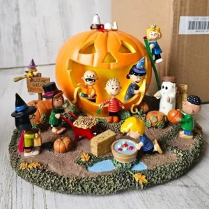 Peanuts great pumpkin carving party Halloween illuminated mast Sculpture No A0963