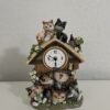 Frolicking Felines Fully Sculpted HandPainted Cat Themed Cuckoo Clock Sculpture No A0021