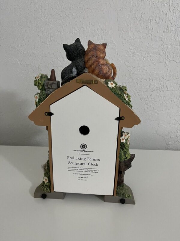 Frolicking Felines Fully Sculpted HandPainted Cat Themed Cuckoo Clock Sculpture No A0021