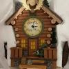 Log Cabin Illuminated Wall Clock With Wilderness Sounds