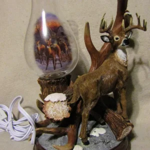 Darrell Bush Out Of The Clearing Illuminated Deer Sculpture 12 Inch Heigh