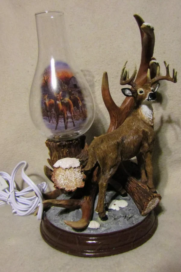 Darrell Bush Out Of The Clearing Illuminated Deer Sculpture 12 Inch Heigh