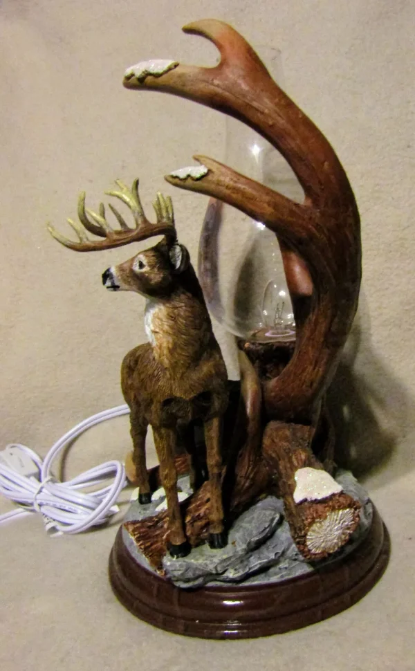 Darrell Bush Out Of The Clearing Illuminated Deer Sculpture 12 Inch Heigh