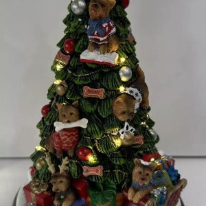 Illuminated Yorkie Christmas Tree Making Spirits Bright Table 10