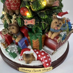 Illuminated Yorkie Christmas Tree Making Spirits Bright Table 10