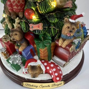 Illuminated Yorkie Christmas Tree Making Spirits Bright Table 10