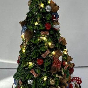 Illuminated Yorkie Christmas Tree Making Spirits Bright Table 10