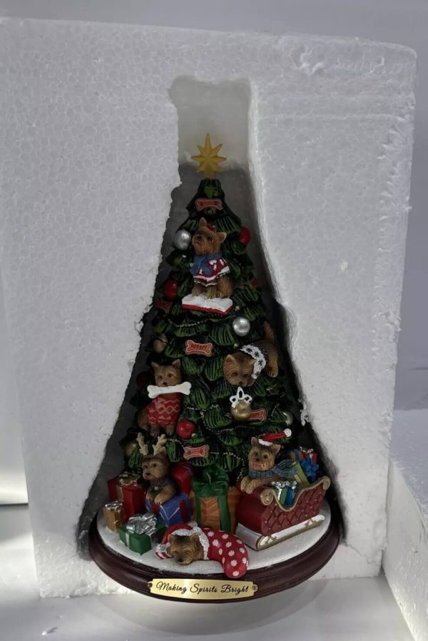 Yorkie Illuminated Tabletop Christmas Tree