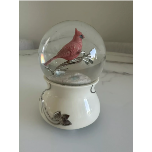 Musical Glitter Globe Messenger From Heaven Cardinal 13 cm Tall