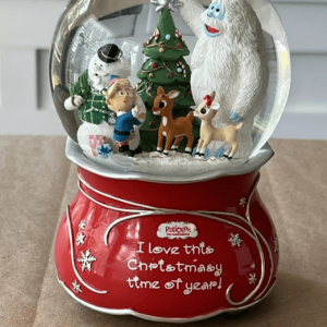 Rudolph The Red-Nosed Reindeer Musical Glitter Globe 14 Cm Tall