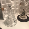 Thomas Kinkade Crystal Holiday Reflections Musical Tabletop Christmas Tree Clear