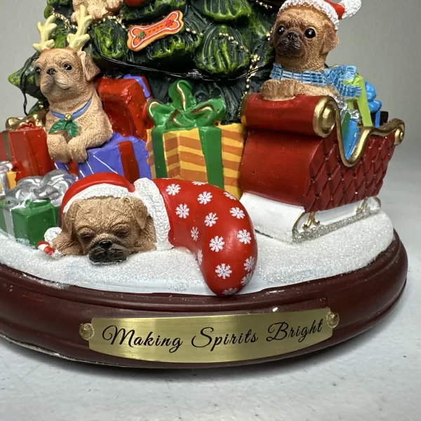 Bradford Exchange Yorkie Holiday Tree Figurine Light Feature Making Spirits Bri
