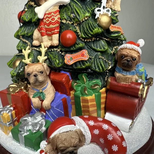 Bradford Exchange Yorkie Holiday Tree Figurine Light Feature Making Spirits Bri