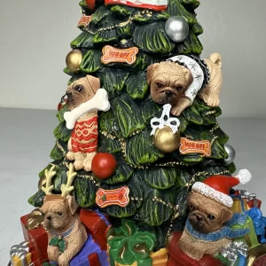 Bradford Exchange Yorkie Holiday Tree Figurine Light Feature Making Spirits Bri