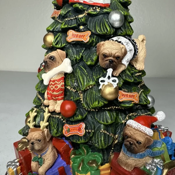 Bradford Exchange Yorkie Holiday Tree Figurine Light Feature Making Spirits Bri