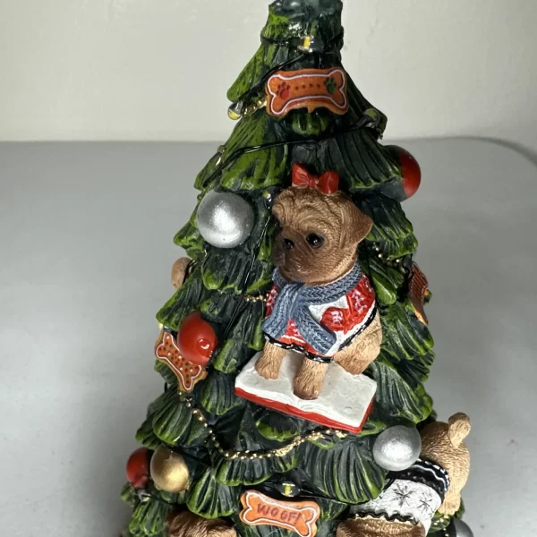 Bradford Exchange Yorkie Holiday Tree Figurine Light Feature Making Spirits Bri