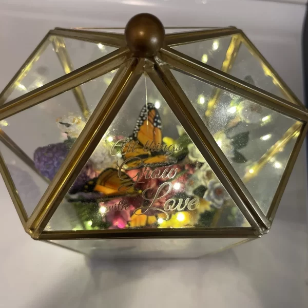 Delicate Treasures Illuminated Butterfly Garden Sculpture by Bradford Exchange