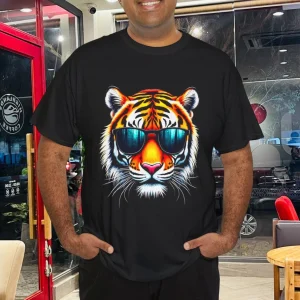 Cool Tiger in Sunglasses Men Women Graphic Tigers T-Shirt