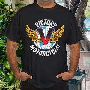 New Vic-Victory Motorcycle Logo Mens T-shirt American