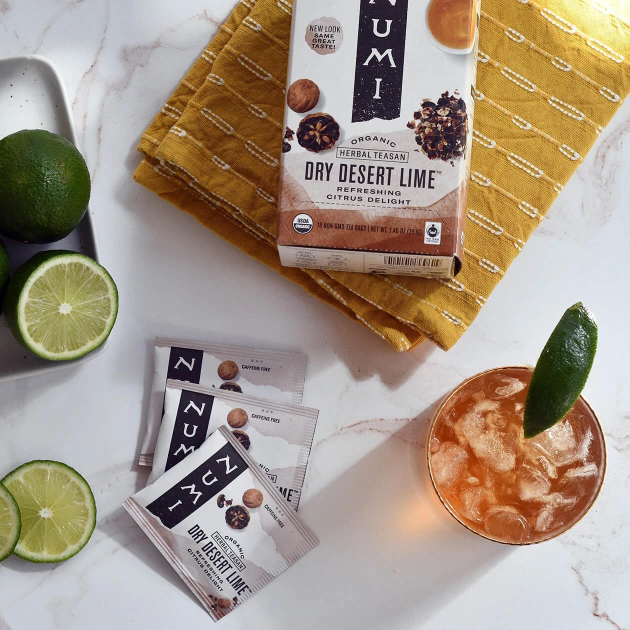 Numi Organic Tea Bags Dry Desert Lime 12 Boxes (18 tea bags per box) Numi Organic Tea Bags Dry Desert Lime 12 Boxes (18 tea bags per box)