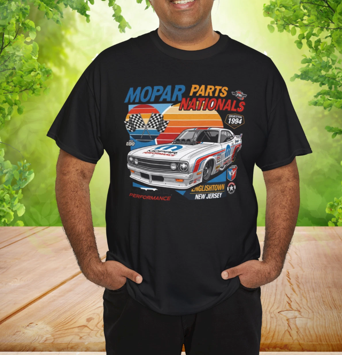 Vintage Mopar Racing Performance Logo Mens Black T-shirt American Vintage Mopar Racing Performance Logo Mens Black T-shirt American
