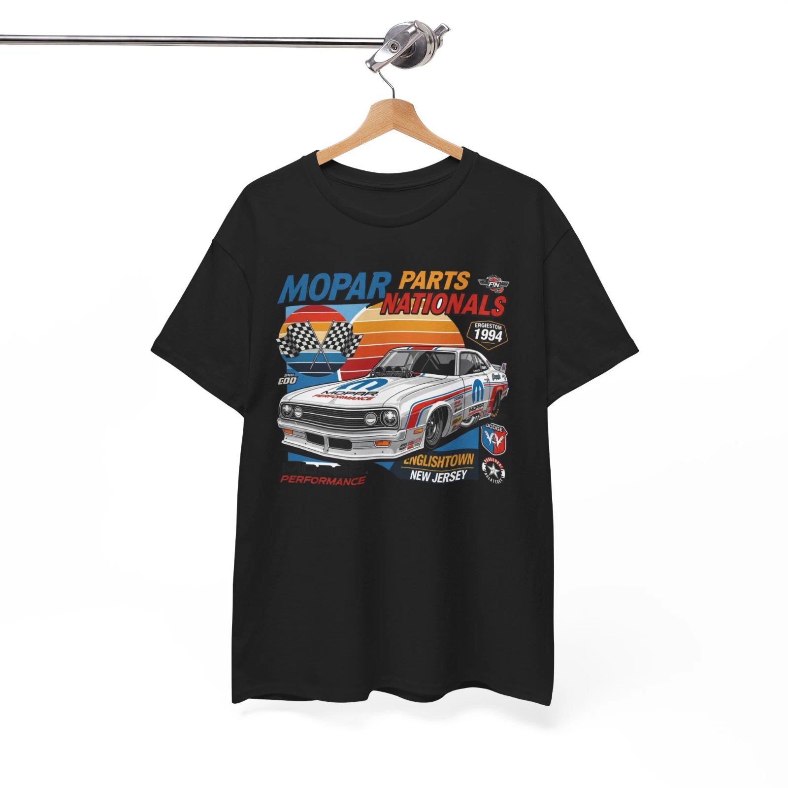 Vintage Mopar Racing Performance Logo Mens Black T-shirt American Vintage Mopar Racing Performance Logo Mens Black T-shirt American