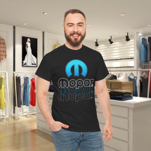 Mopar Emblem & Three Color MOPAR Script Black T-Shirt