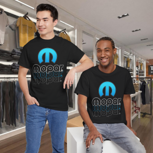 Mopar Emblem & Three Color MOPAR Script Black T-Shirt