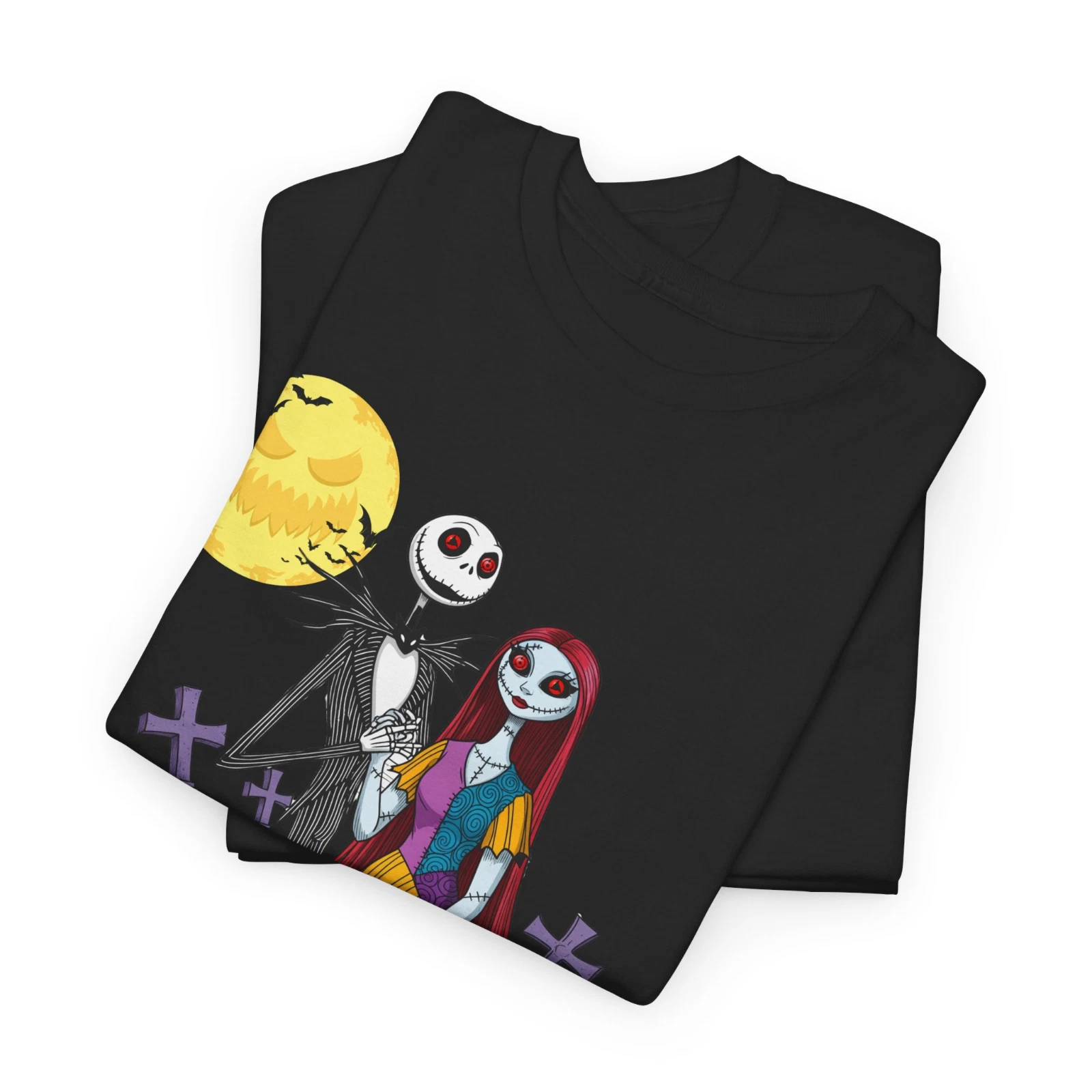 Nightmare Before Christmas Jack & Sally Fleece T-Shirt Nightmare Before Christmas Jack & Sally Fleece T-Shirt